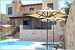 Villa Stamatis - North front and garden with evening light